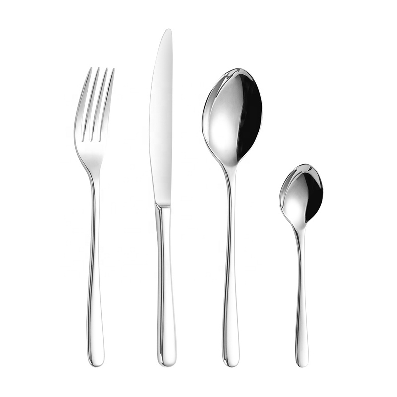 Modern í Silver Stainless Steel High Quality Silverware Obnovitelné Cutlery Wedding Flatware Sada